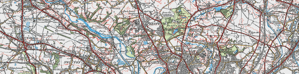 Old map of Prestwich in 1924