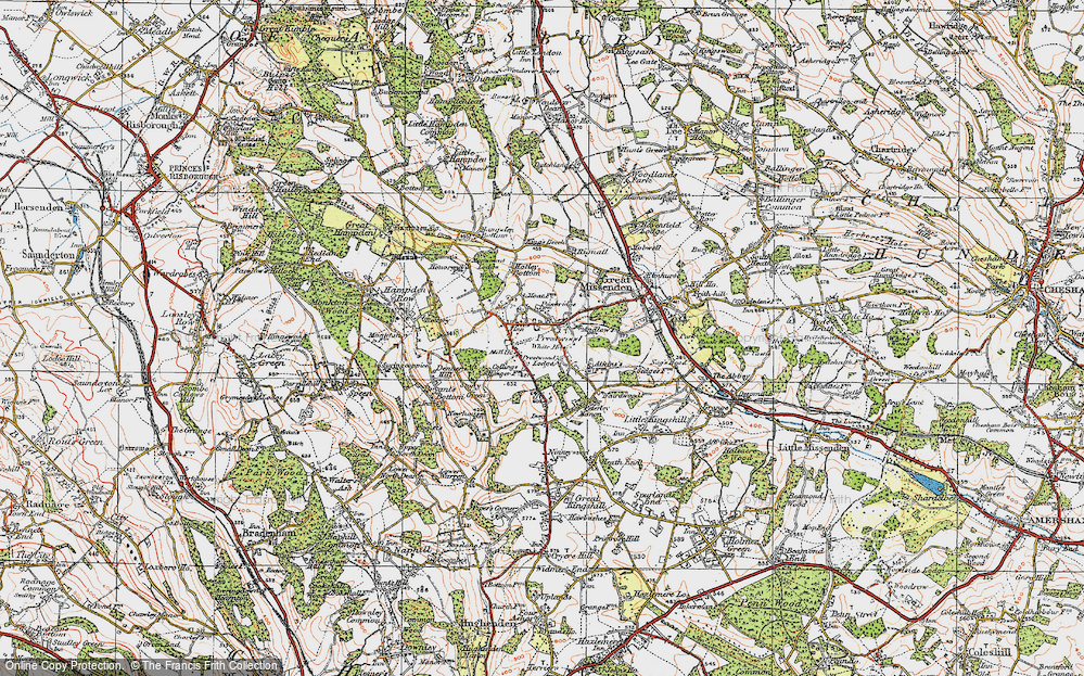 Old Map of Prestwood, 1919 in 1919