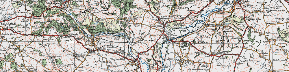 Old map of Wootton Lodge in 1921