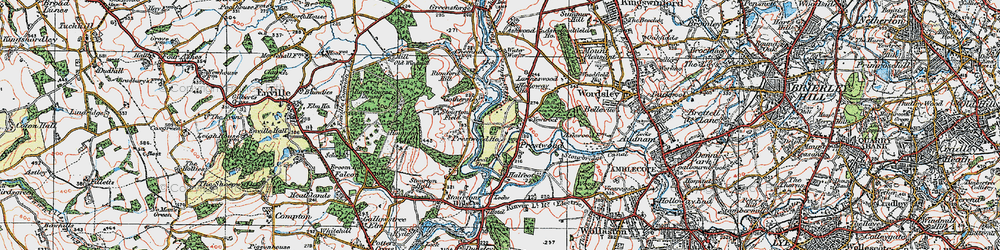 Old map of Lawns Wood in 1921