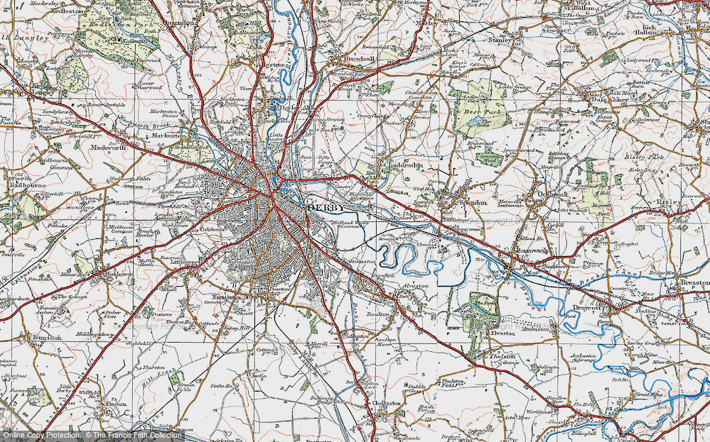 Old Map of Pride Park, 1921 in 1921