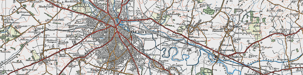 Old map of Pride Park in 1921