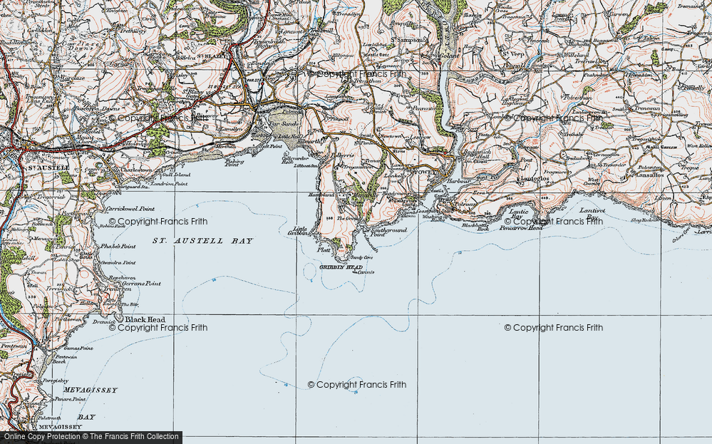 Old Map of Historic Map covering Southground Point in 1919