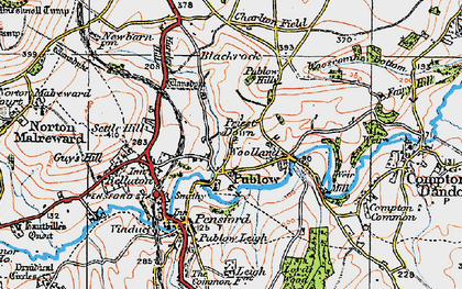 Old map of Priest Down in 1919