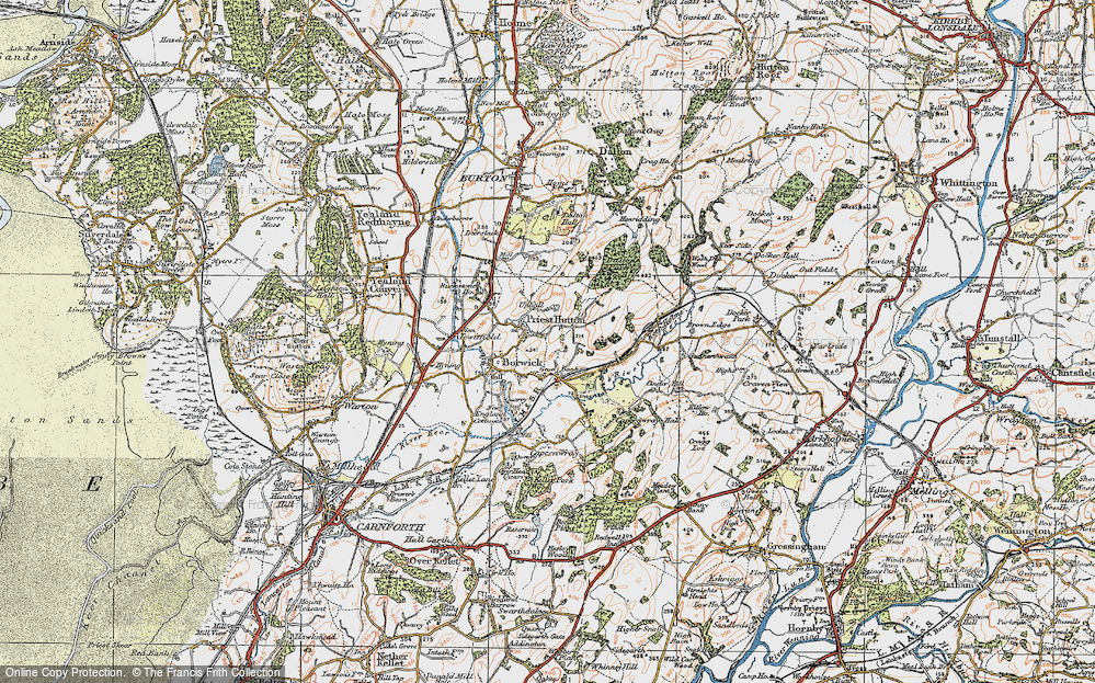 Old Map of Priest Hutton, 1924 in 1924