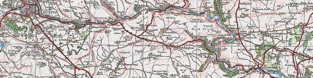 Old map of Bosley Fields in 1923