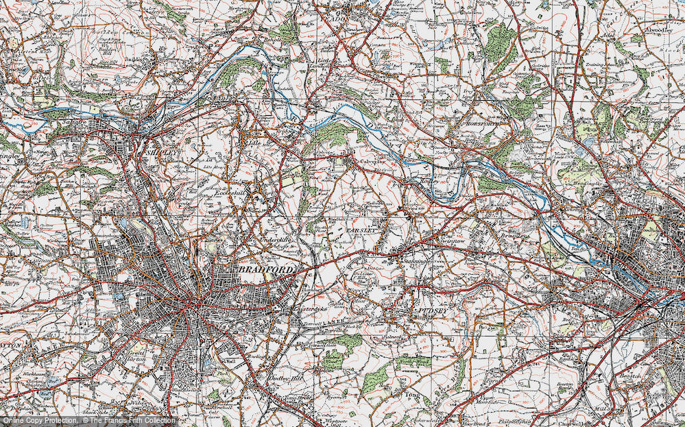 Old Map of Priesthorpe, 1925 in 1925