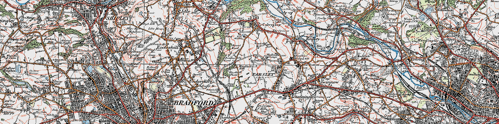 Old map of Priesthorpe in 1925