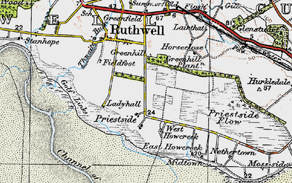 Old map of Priestside in 1925