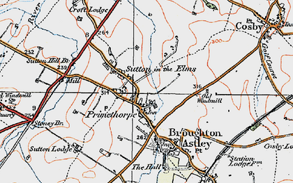 Old map of Primethorpe in 1920