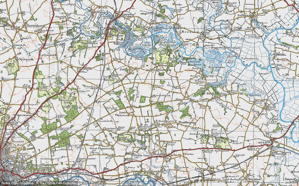 Old Map of Primrose Corner, 1922 in 1922