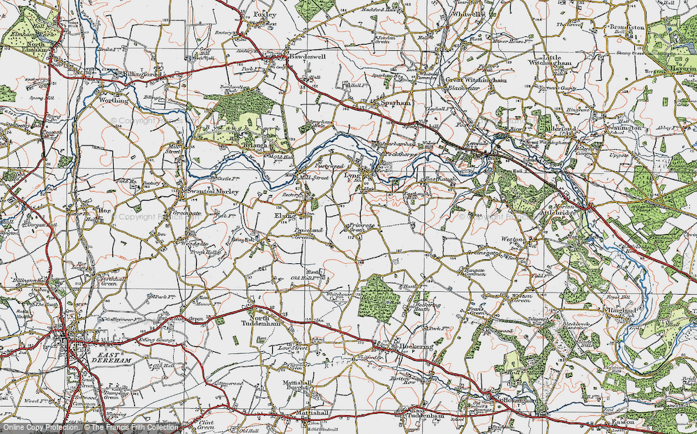 Old Map of Primrose Green, 1921 in 1921