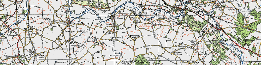 Old map of Primrose Green in 1921