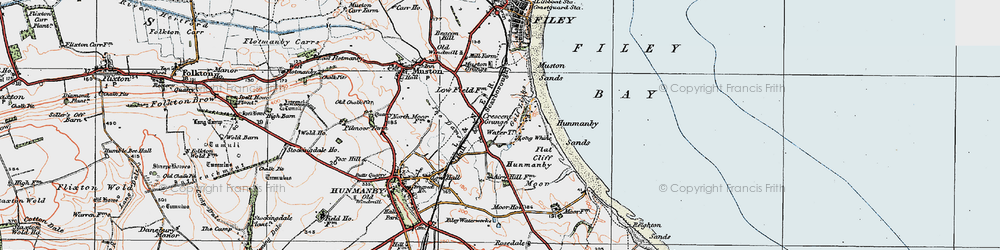 Old map of Muston Sands in 1925
