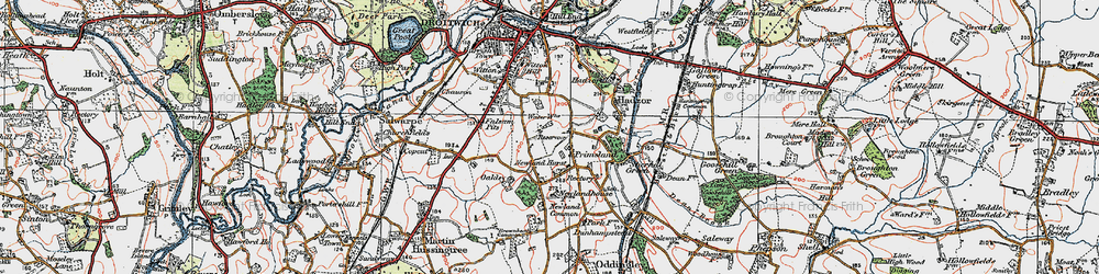Old map of Primsland in 1919