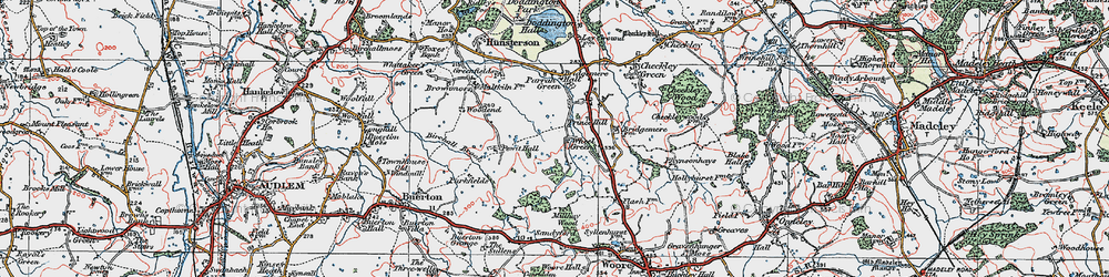 Old map of Bridgemere Garden World in 1921
