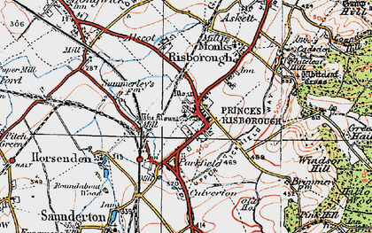 Old map of Princes Risborough in 1919
