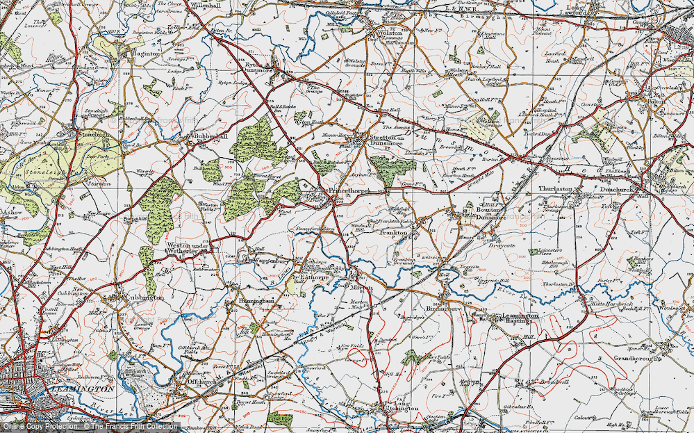 Old Map of Princethorpe, 1919 in 1919