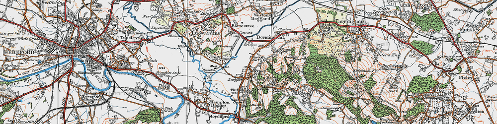 Old map of Prior's Frome in 1920
