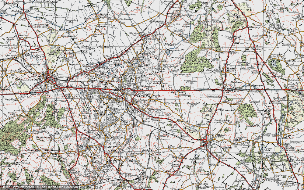 Old Map of Priorslee, 1921 in 1921