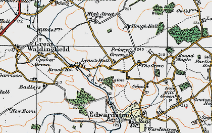 Old map of Priory Green in 1921