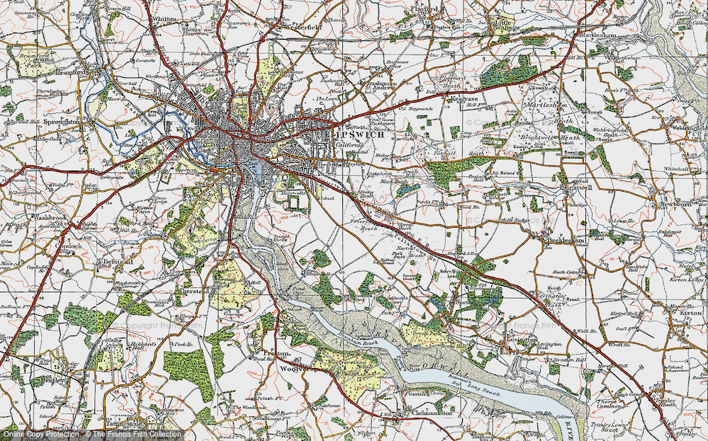 Old Map of Priory Heath, 1921 in 1921