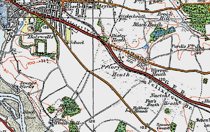 Old map of Priory Heath in 1921