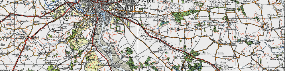 Old map of Priory Heath in 1921