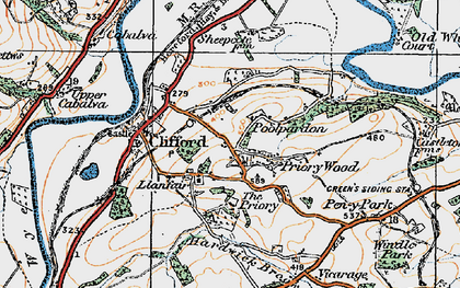 Old map of Priory Wood in 1919