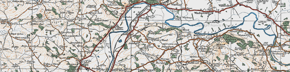 Old map of Priory Wood in 1919