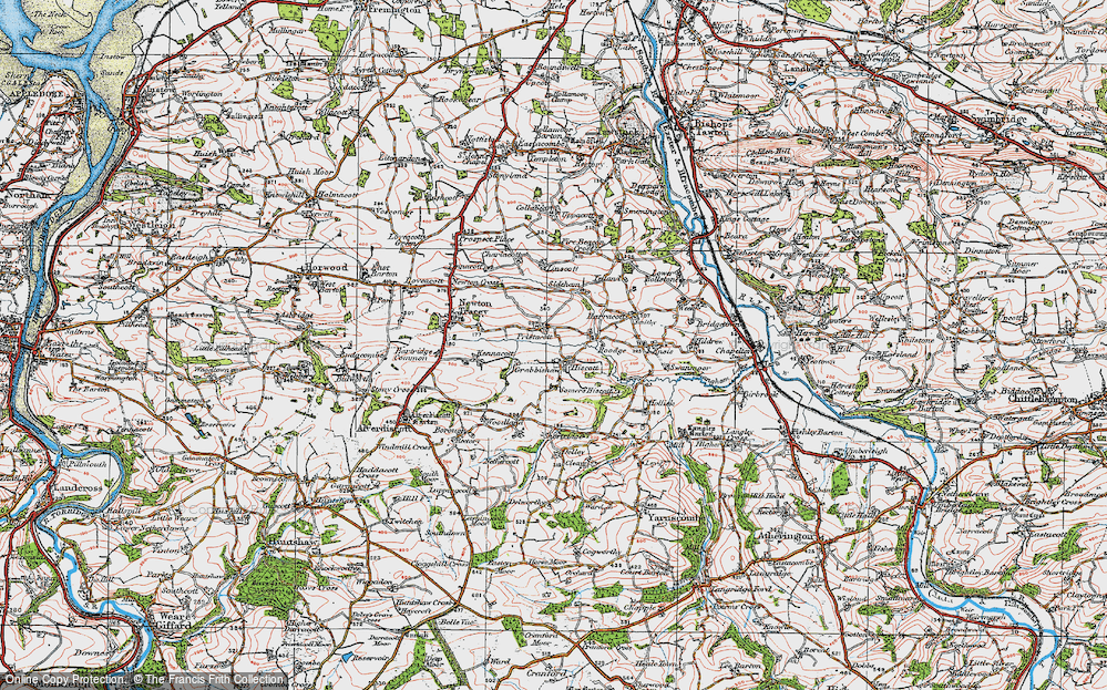 Old Map of Pristacott, 1919 in 1919