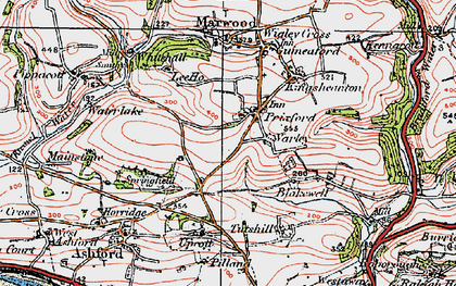 Old map of Prixford in 1919