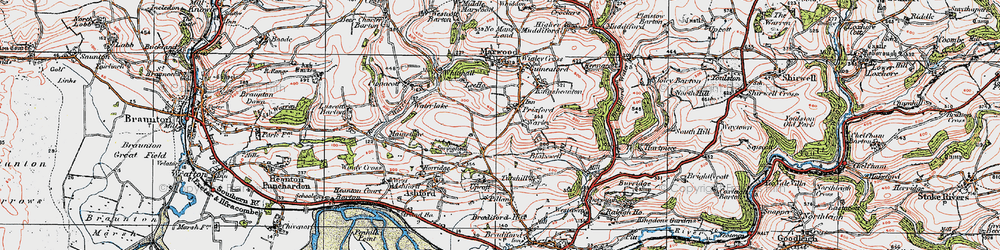 Old map of Prixford in 1919