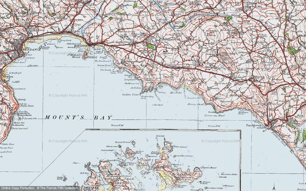 Old Map of Prussia Cove, 1919 in 1919