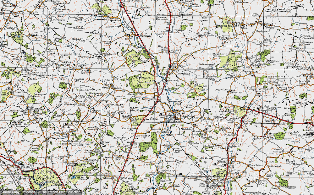 Old Map of Puckeridge, 1919 in 1919