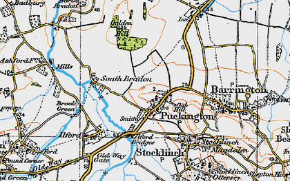 Old map of Puckington in 1919