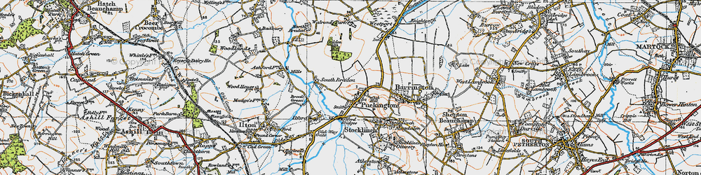 Old map of Puckington in 1919