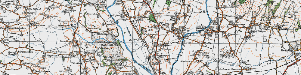 Old map of Puckrup in 1920
