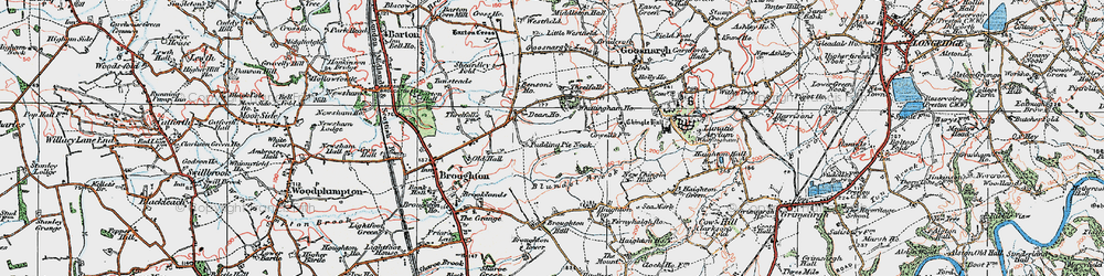 Old map of Broughton Hall in 1924