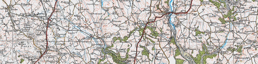 Old map of Trethew in 1919