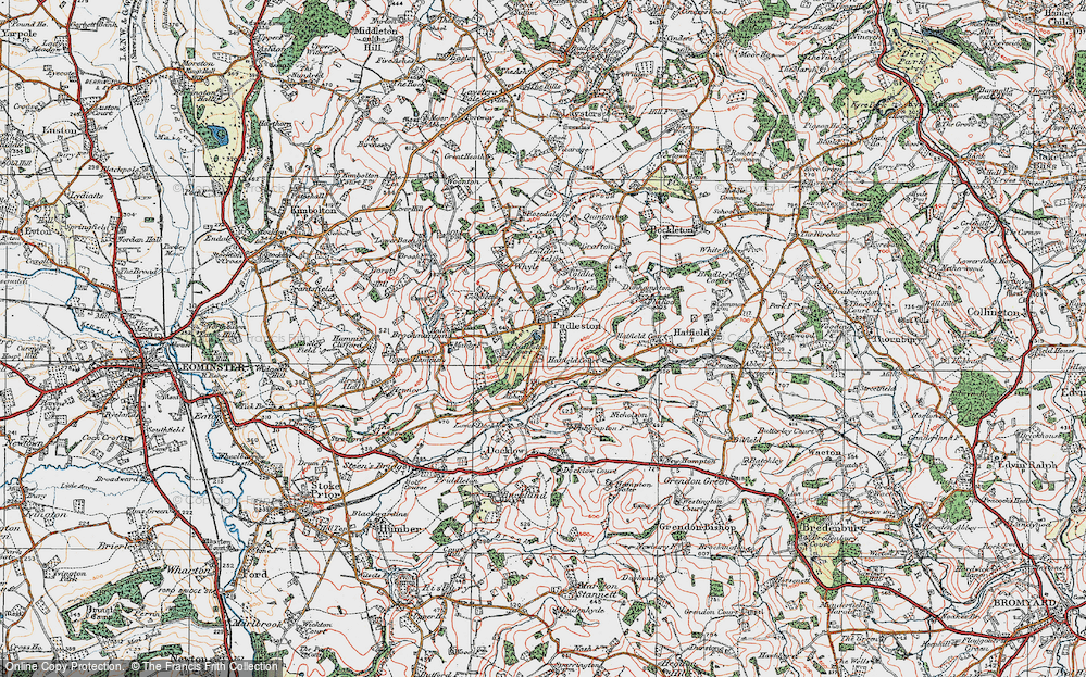 Old Map of Pudleston, 1920 in 1920