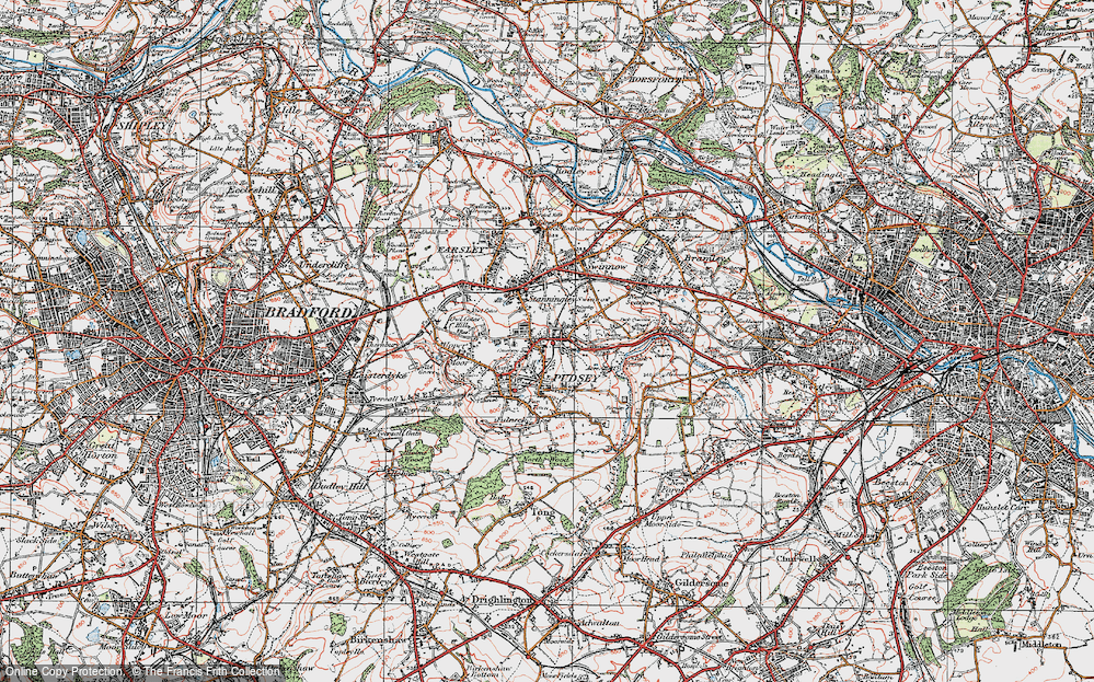 Old Map of Pudsey, 1925 in 1925