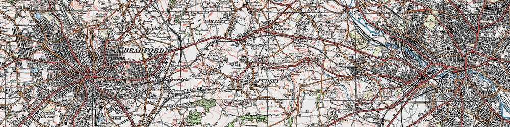 Old map of Pudsey in 1925