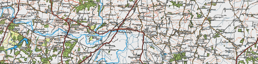 Old map of Pulborough in 1920