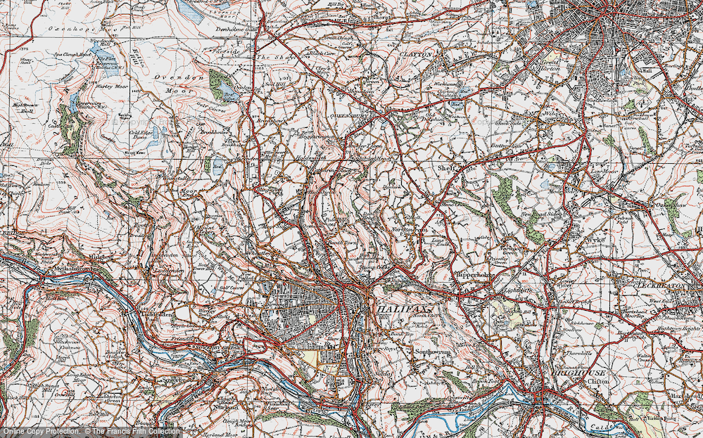 Old Map of Pule Hill, 1925 in 1925