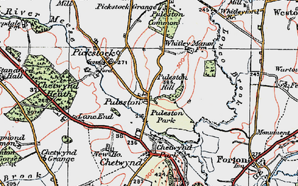 Old map of Puleston in 1921