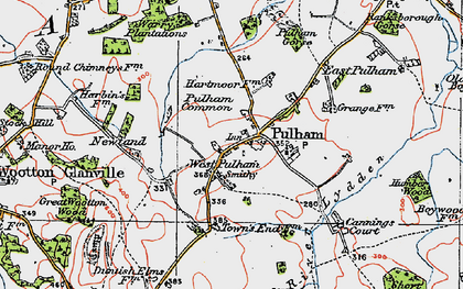Old map of Pulham in 1919