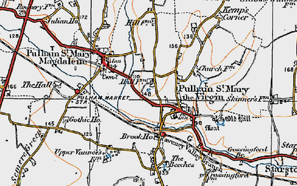 Old map of Pulham St Mary in 1921