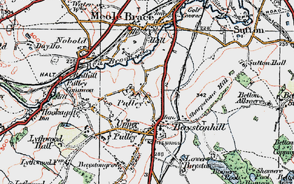 Old map of Bomere Pool in 1921