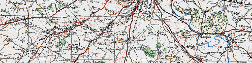Old map of Burgs, The in 1921